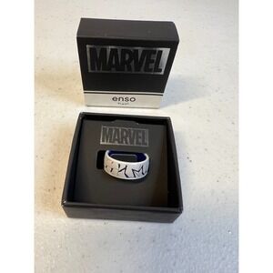 Enso Rings Marvel Avengers Captain America White Blue Silicone Ring Size 7 Box
